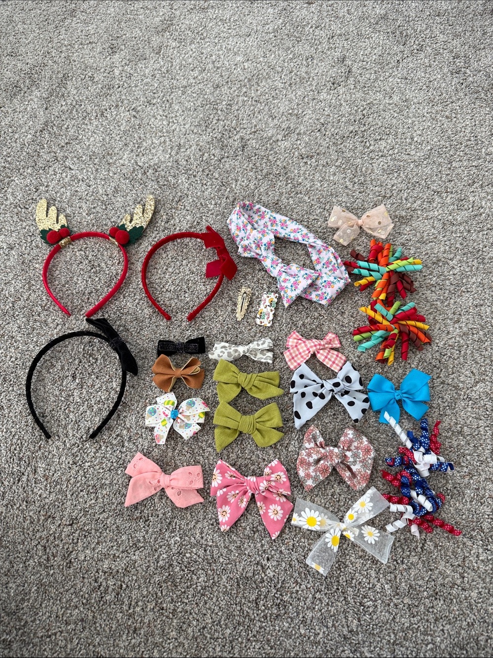 Hair Accessory Set - Colorful Bows & Headbands bundle for girls